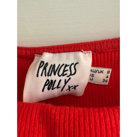 Princess Polly Portia Red Bodycon Square Neck Minidress Sold Out Online size 4 - Picture 4 of 10